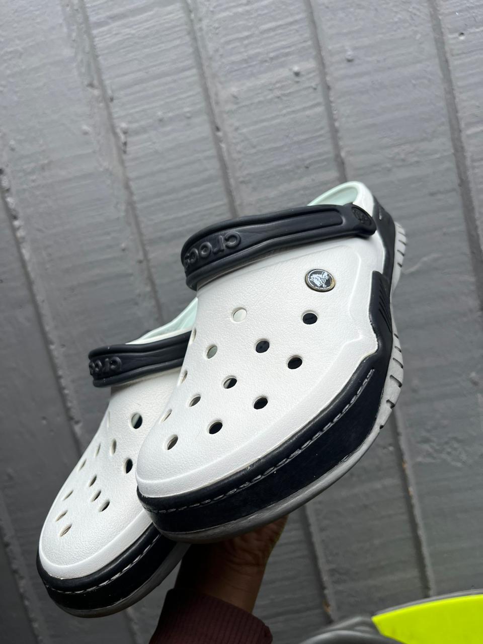 Thrift crocs and sandals